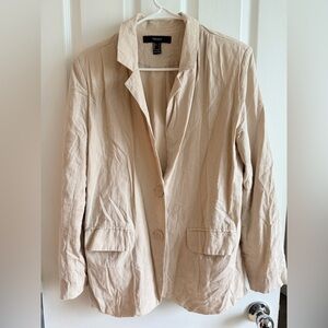 Forever 21 Beige Linen Blazer
